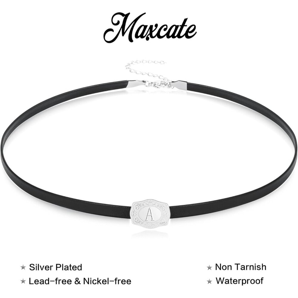 Personalized Silver Initial Necklace With Vintage… - image 4